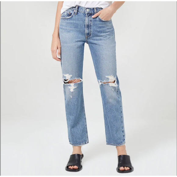 Agolde Denim - NWT Agolde Mia Jean Mid Rise Straight Distressed in Rule Size 29